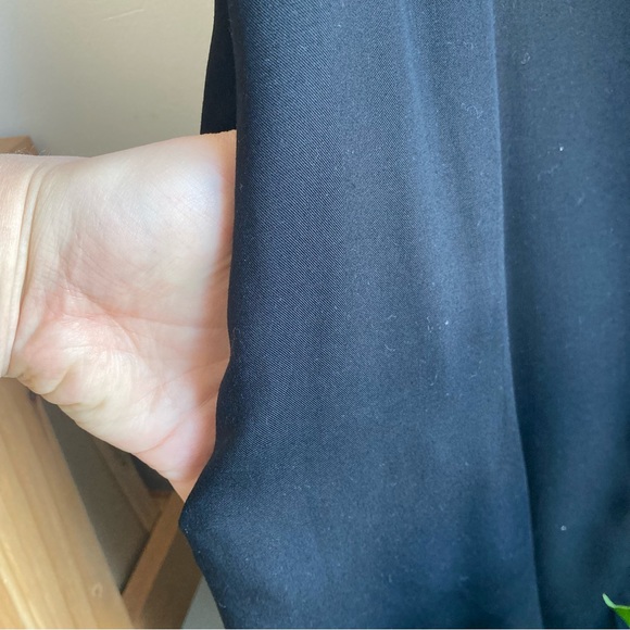 Uniqlo Black Button Down Fit and Flare Black Large Midi Dress - Picture 3 of 8